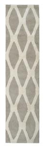 lot 29 image: ALLEN  ROTH Barrbridge 2 x 8 Shag Stone Cameo Trellis Mid-century Modern Runner Rug