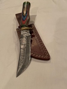 Custom Damascus Steel Hunting Knife