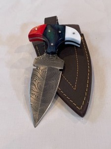 Custom Damascus Steel Boot Knife