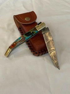 Custom Damascus Steel Folding Pocket Knife