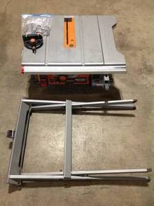 Ridgid 10 in. Table Saw with Folding Stand open box customer return see pictures