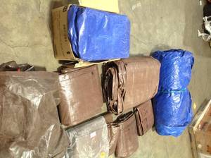 Lot of assorted Everbuilt tarps various sizes customer returns  see pictures