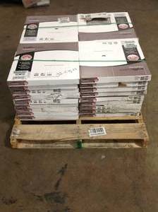 Pallet with 32 cases Traffic Master Groutable 18 in. x 18 in. White and Grey Travertine Peel and Stick Vinyl Tile (36 sq. ft.  case)