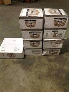 Lot of 7 Alsy 2 Light Beaded Flush Mounts not used see pictures