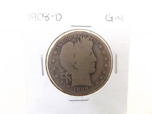 1908-D Barber Half Dollar