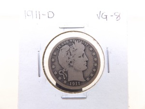 1911-D Barber Quarter Dollar
