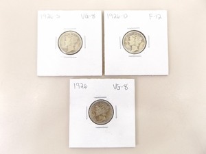 1926-P, D, and S 3 Coin Mercury Dime Set