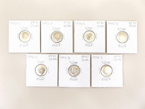 1992-S to1998-S 7 Coin Roosevelt Dime 90% Silver Proof Set