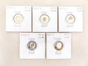 2000-S, 2004-S, 2005-S, 2006-S, 2011-S, 5 Coin Roosevelt Dime 90% Silver Proofs