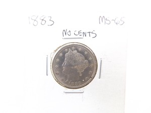 1883 No Cents Liberty V Nickel