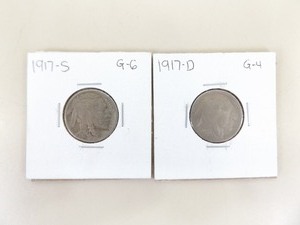 1917-D and S Buffalo Nickel 2 Coin Set