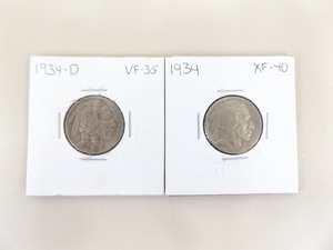 1934-P and D Buffalo Nickel 2 Coin Set