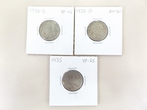 1935-P, D and S Buffalo Nickel 3 Coin Set