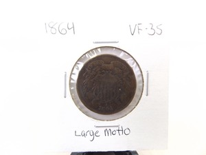 1864 Large Motto Two Cent Piece
