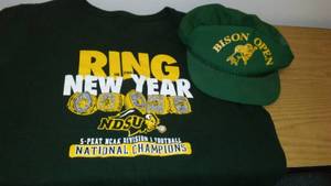 lot 217 image: Bison T-Shirt and Bison Cap, Women Medium.