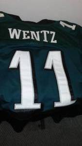 lot 222 image: Carson Wentz Philadelphia Eagles Home Jersey.