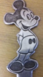 lot 233 image: Mickey Mouse spoon, larger image- rare.