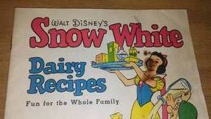 lot 243 image: Disney Snow White dairy recipes, sponsored by American dairy association.