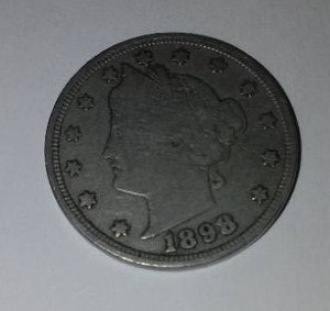 lot 248 image: 1898 V Nickel- Authentic.