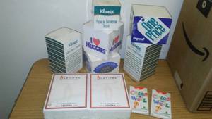 lot 271 image: Kimberly Clark notepads and more.