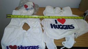 lot 273 image: I love Huggies bibs and more - new.