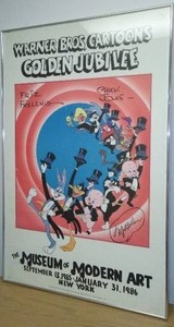 lot 288 image: Framed Warner Brothers poster. Mel Blanc autograph