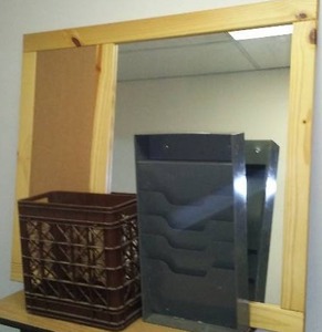 lot 310 image: Office organization. Mirror pegboard, 41.5 X 35.5.