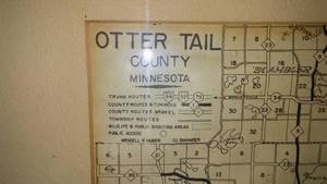 lot 316 image: Vintage framed map of Ottertail County Minnesota- great. 28 X 22