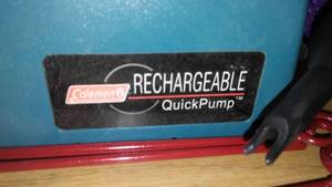 lot 1002 image: Rechargeable Coleman Pump and Decor.