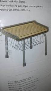 lot 1010 image: Moen Shower Seat with Storage - New in Box.