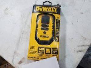 lot 66 image: DeWalt Inverter 140W120VAC OutletUSB Charger (in original box)