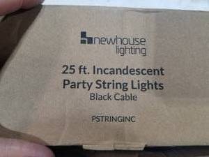 lot 84 image: Newhouse Lighting 25 Incandescent Party String Lights (in original box)