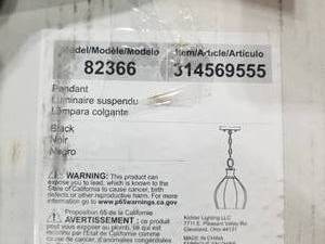 lot 88 image: Kitchler Black Pendant Light Fixture (in original box)