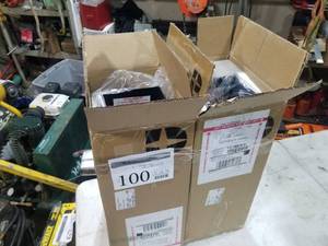 lot 100 image: Lot of (2) Progress Lighting Black Exterior Wall Pendant Light Fixtures