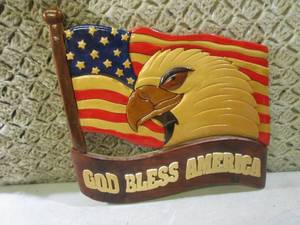 (FS) Hand Made Wood EagleFlag God ...