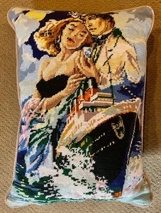 lot 112 image: Two Lovely Needlepoint Pillows