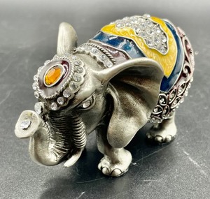 lot 109 image: Elegant Bejeweled Elephant Figurine