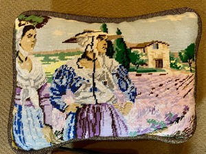 lot 137 image: 2 Nifty Needlepoint Pillows