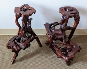 lot 25 image: Pair of Root Wood Stands