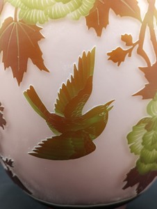 lot 39 image: Emile Galle Cameo Glass Vase (Reproduction)
