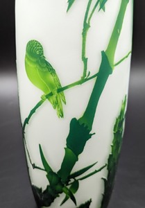 lot 38 image: Emile Galle Bamboo Cameo Glass Vase (Reproduction)
