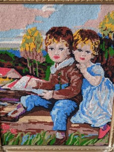 lot 46 image: Ornately Framed Needlepoint Tapestry