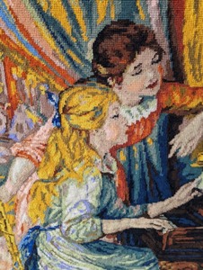 lot 54 image: Lovely Framed Needlepoint Tapestry