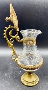 lot 173 image: Vintage Brass and Brass Lidded Vessel