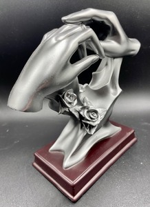 lot 220 image: Romantic Metal Statue on a Marble Base