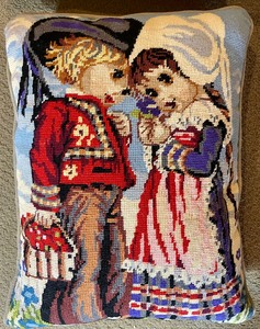 lot 202 image: Nifty Needlepoint Pillows