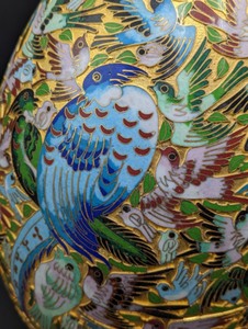 lot 79 image: Large Bird Design Enamel Egg