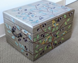 lot 91 image: Decorative Painted Storage Box