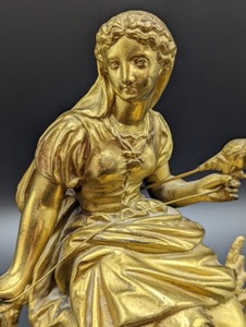 lot 267 image: Lovely Brass Sculpture of a Woman Figurine