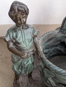 lot 268 image: Adorable Vintage Bronze Children Sculpture